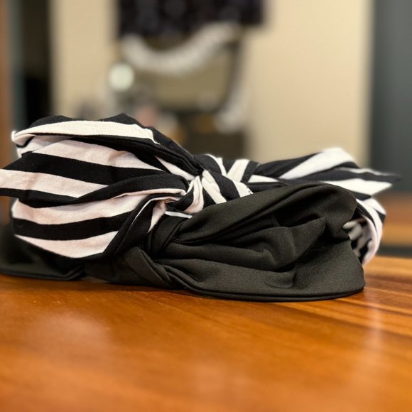 Lele Sadoughi Betty Headbands Stretch Black And White Bow Set Of 2 Brand New! - Picture 6 of 14